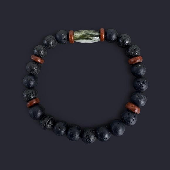 Lava Rock Stone Bead Bracelet - Picture 1 of 4